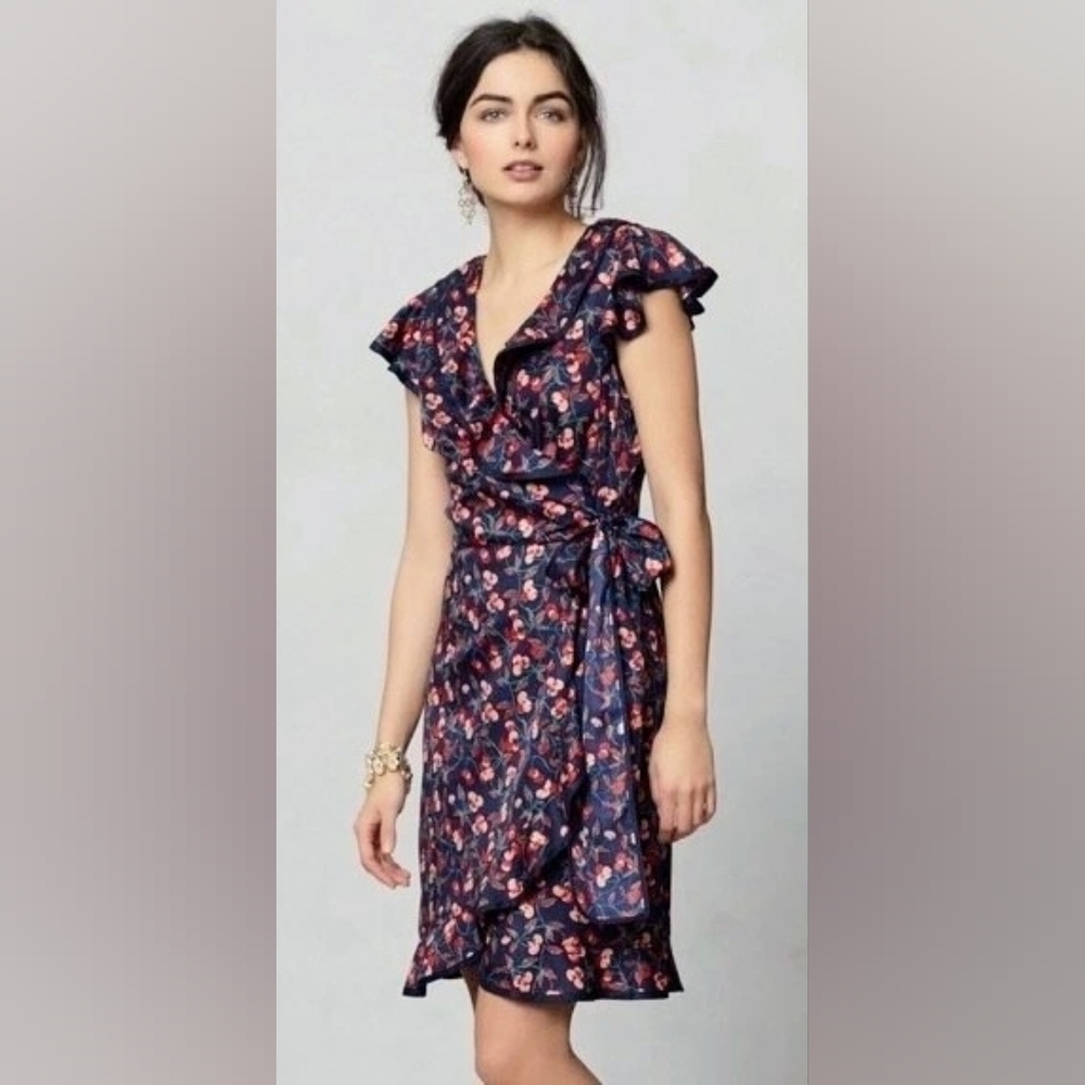 Anthropologie Hi There from Karen Walker Cereja Dress in Cherry Print Size 6
